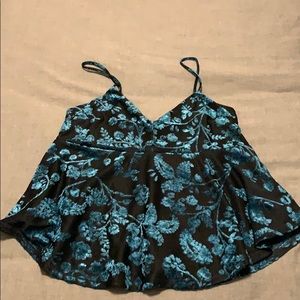 Black and teal tank top